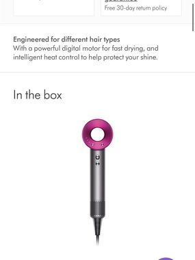 Dyson Supersonic Hair Dryer Iron/Iron/Fuscia
